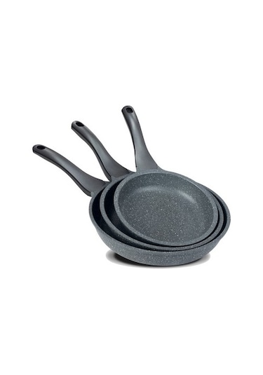 Thermoad Granit Döküm Tava Seti 3'lü 20-24-28 CM Gri
