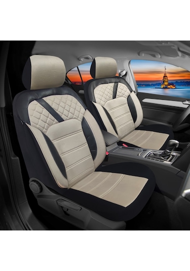 Jeep Compass 1 2007 - 2010 Uyumlu Krem Tay Tüyü Koltuk Kılıfı