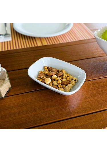 Alezy 578 Göreme Melamin Termostar Garnitür Tabak 14x10 Cm Beyaz