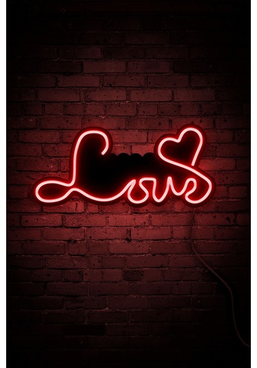 Love Neon Led Duvar Aydınlatması & Dekoru & Gece Lambası Kırmızı Kırmızı