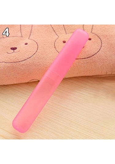 Pembe Yeni Taşınabilir Seyahat Yürüyüş Kamp Diş Fırçası Tutucu Kılıf Tüp Koruyucu Kapak Kutusu Pembe