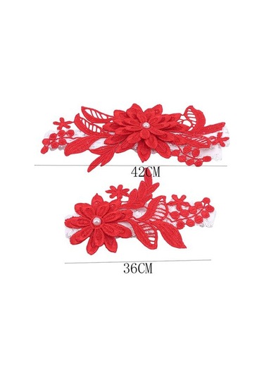 Düğün Jartiyer Nakışı Çiçekler Seksi Jartiyerler Kadın Kadın Gelin Uyluk Halkası Dantel Bacak Halkası Döngü Lacivert