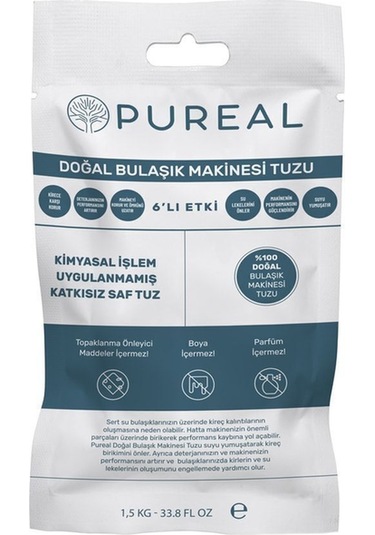 Pureal Doğal Bulaşık Makinesi Tuzu 3 Kg - 100 Yıkama