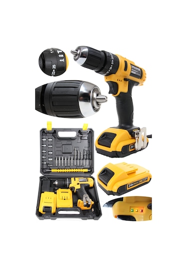 Bulldozer Çift Akülü 24vr Darbeli 24 Parça Aksesuar Setli Şarjlı