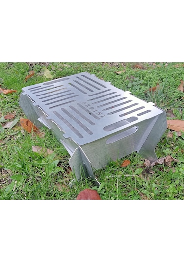 Lazer Tamamı Paslanmaz Çelik Mangal Portatif Pratik Katlanabilir 41x25 Cm Çok Renkli