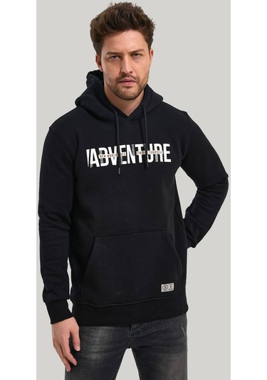Kapüşonlu Siyah Slim Fit Hoodie 23fwm64047-sıyah Siyah