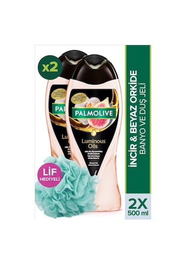 Palmolive Duş Jeli 500 Ml Luminious Oils 2'li Duş Jeli 500 Ml + Duş Lifi Hediye Çiçek