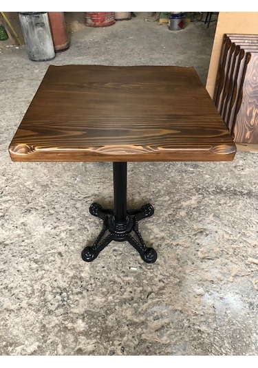 Bintaşmobilya Ceviz Renk Kütük Cafe Masası Imalatı Istanbul 60X60.Cm