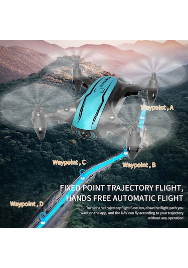 Honmex Cs02 Mini Katlanabilir Drone 480p Kameralı, Hız Kontrolü, Headless Mod Ve İzleme Uçuşu İle, Dahili Pil Ve Taşıma Çantası