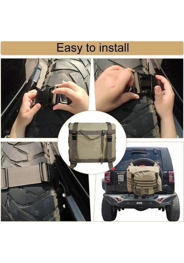 Açık Kamp Off-road Araç Yedek Lastik Aracı Çeşitli Saklama Çantası, Renk: Siyah