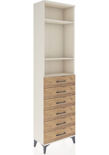 Arges Dolap 3 Raflı 6 Çekmeceli 60x30x221 Aytaşı-çam Aytaşı