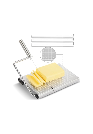 Geeroyoo Paslanmaz Çelik Ayarlanabilir Peynir Dilimleme Tahtası - Hassas Ölçekli Ve Rahat Tutuşlu