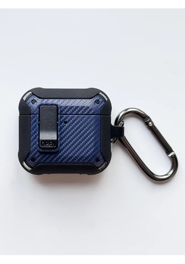 Life Tech. Airpods Uyumlu 4 İçin Koruyucu Kılıf, Karabinalı Kılıf 396531876 Mavi