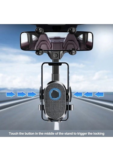 İç Araç Dikiz Aynası Telefon Tutucu Evrensel Cep Telefonu Gri Siyah