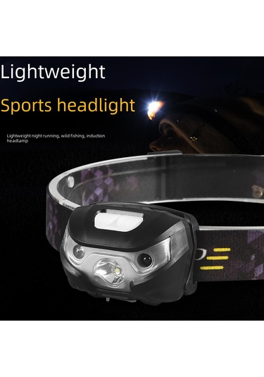 Yaozixa Süper Parlak 5w Led Fenerli, 6 Saat Süre Li-po Bataryalı, Duyarlı Sensörlü, Siyah Kafa Feneri - Gece Balıkçılığı İçin Özel Tasarım