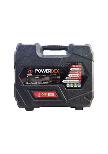 Powerdex 50 Watt 5000 Lümen Profesyonel Büyük Avcı El Feneri Pd-12500 Siyah