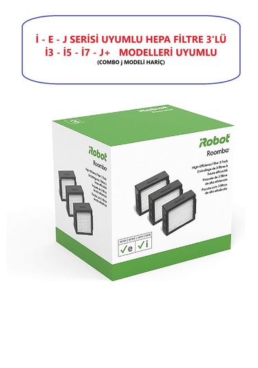 Irobot Roomba İ3 - E5 - İ7 Hepa Filtre 3 Adet