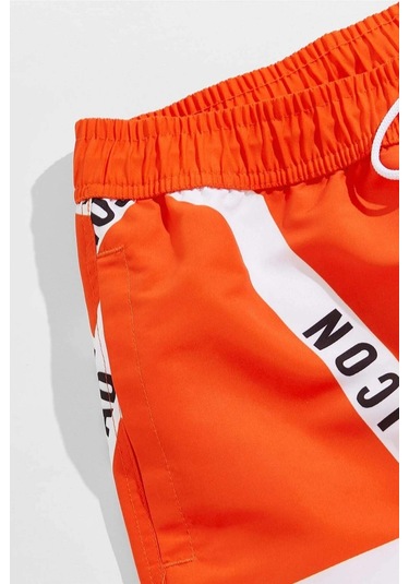 Angelsin Erkek Basic Standart Boy Baskılı Mayo Cepli Deniz Şortu 001