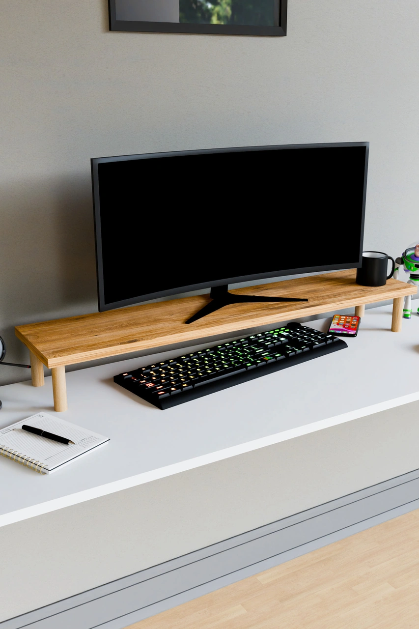 Moyo Monitör Yükseltici, Ekran Yükseltici, Masa Üstü Organizer Atlantik Çam