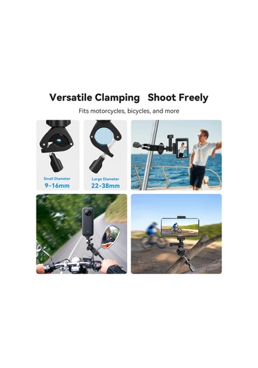 Xiyyadms Telesın Bisiklet Kamera Tutucu: 360 Döner, 1/4" Adaptörlü, Kauçuk Yastık Ve Sabit Somun İle Gopro 12/11/10/9/8/7 Spor Kameralarına Uyumlu