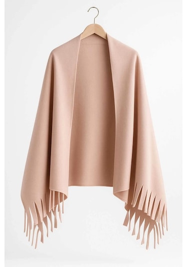 Softiva Polar Omuz Şalı 70x180 Cm Unisex Kışlık Şal Pudra Çok Renkli