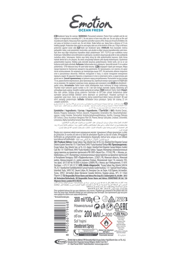 Emotion Ocean Fresh Kadın Alüminyumsuz Vegan Deodorant 4x200 Ml