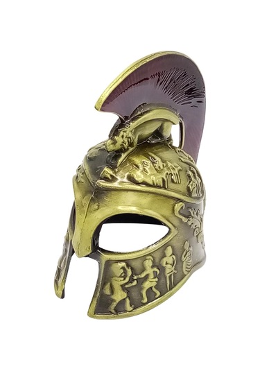 Metal Gold Leonidas Sparta Miğferi Biblo 10 Cm