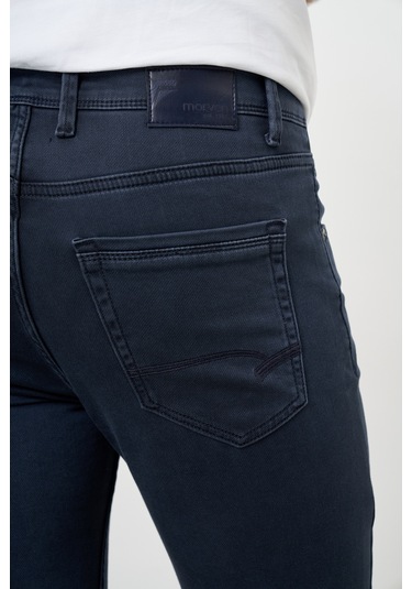Morven Erkek Lacivert Mevsimlik Pamuk 5 Cep Dynamic Fit Jean Pantolon Lacivert