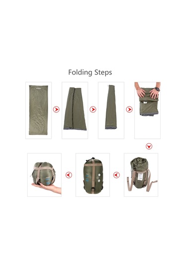 Lixada190 75cm Açık Zarf Uyku Tulumu Kamp Seyahati Koyu Yeşil