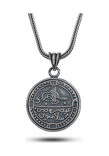 Kenpazar Gümüş Arapça Selamün Aleyküm Yazılı Cevşen Kolye Çok Renkli