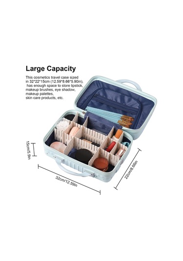 Reedark 14" Taşınabilir Makyaj Organizörü - 4 Adet 37x4cm Ayırıcı Paneller, Sulu Geçirmez, Şok Emici, Seyahat Ve Ev Kullanıma Uygun Beyaz