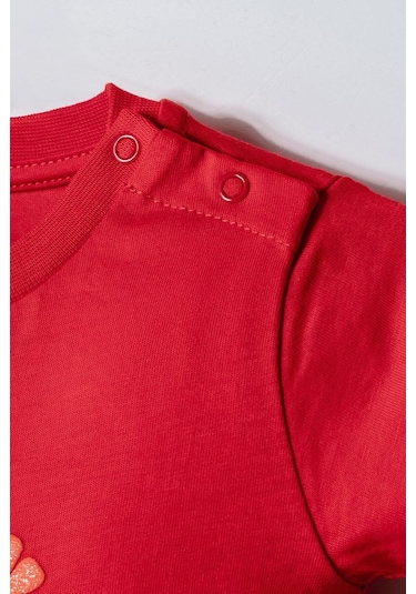 U.S. Polo Assn. U.s. Polo Assn Kız Bebek 2 Li Şort T-şhirt Takım Nar Çiçeği-2273 Nar Çiçeği