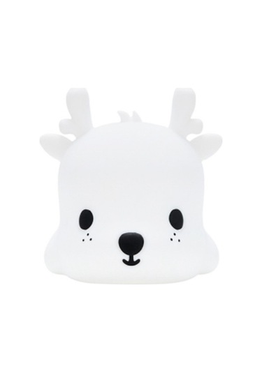 Metabagua Haven 5 Karikatür Silikon Gece Lambası U Fawn Renkli Atmosfer Yatak Başucu Eamnvh Beyaz