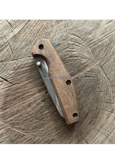 Böhler N690 Çelik Çakı Özel Cep Çakısı Kamp Çakısı Klipsli Cep Çakısı Kahverengi