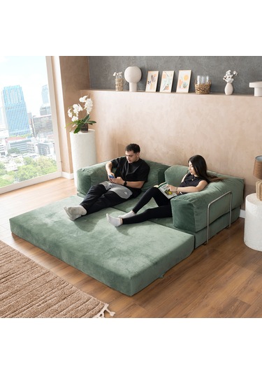 Argimo Godila Çok Amaçlı Sofa Çift Kişilik Yatak Koltuk Yeşil