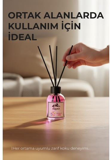 Sakız Bambu Çubuklu Oda Kokusu 110 Ml Red Diffuser Bubble Gum Ortam Kokusu Sakız