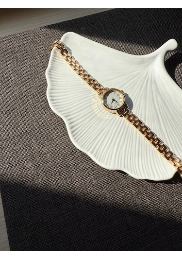 Retro Minimal Boncuk Kordon Vintage Kadın Kol Saati Gold Altın