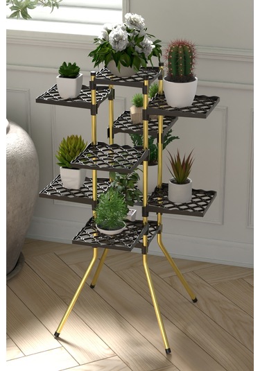 Mundo 10 Raflı Dekoratif Çiçek Standı Çiçek Bahçesi Saksı Standı Diğer