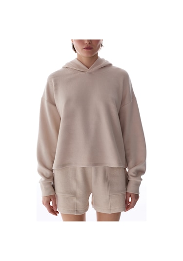 Penti Pastel Bej Rib Hoodie