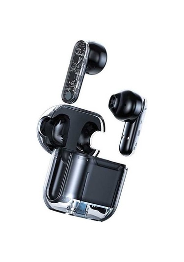 Novahub Tm10 Kablosuz Bluetooth Kulaklık: Şeffaf Kapaklı, 5.3 Bt, 13mm Hoparlör, 5 Saat Müzik Süresi, Siyah