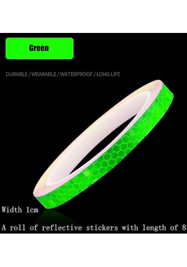 Siyah 8m 1cm Genişlik Dayanıklı Araba Gece Bisiklet Jant Su Geçirmez Aydınlık Araba Jant Bandı
