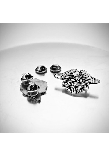 Harley Kartal Motorcu Rozeti Gümüş