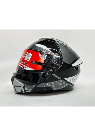 Mt Genesis Sv Atempob2 Parlak Renk Çene Açılır Iç Güneş Vizörlü Motosiklet Kaskı Siyah Gri