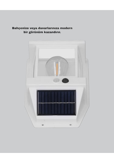 Güneş Enerjili Dış Mekan Sensörlü Duvar Lambası Ip65 Su Geçirmez Renkli