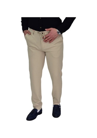 Erkek Beli Lastikli Jogger Pantolon Regular Fit Bgl-st04328 Bej