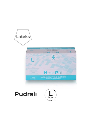 Haspet Latex Pudralı L Beden Eldiven 100lük