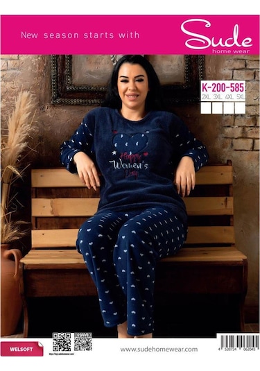 Sude Kadın Büyük Beden Kışlık Welsoft Pijama Takımı K200/585 - 1 Adet 001 Sude Kadın Büyük Beden Kışlık Welsoft Pijama Takımı K200/585 - 1 Adet 001