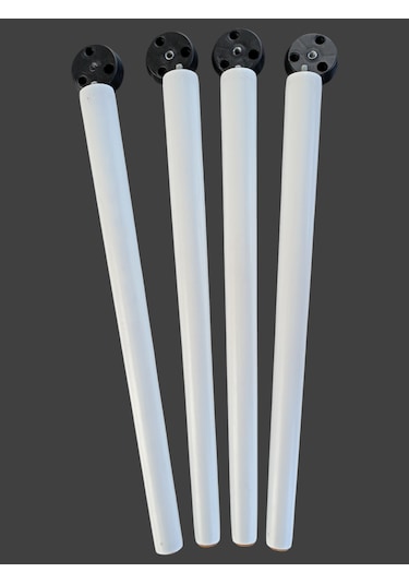 4 Adet Beyaz Boyalı Ahşap Konik 50 Cm Zigon,orta Sehpa,puf,komidi