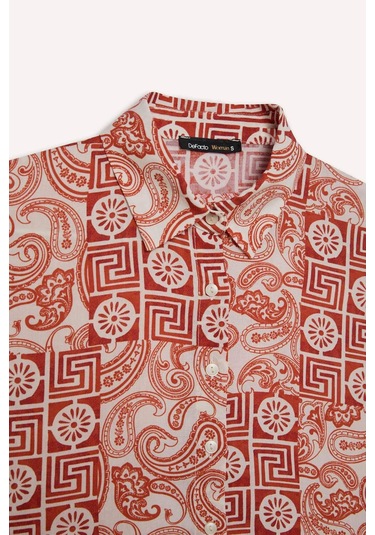 DeFacto Regular Fit Desenli Kısa Kollu Gömlek C9621AX25SPOG269