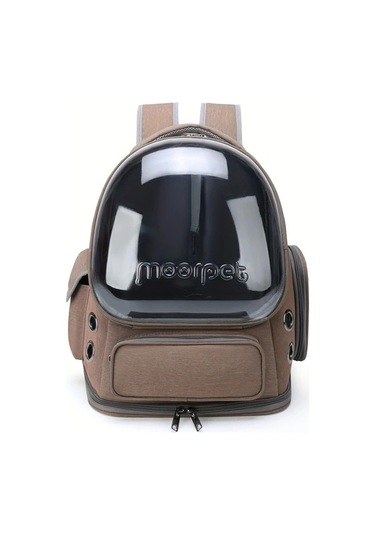 Fochsia Havayolu İçin Polyester Kedi Sırt Çantası, Fermuarlı Nefes Alabilir Evcil Hayvan Seyahat Çantası, Kaki